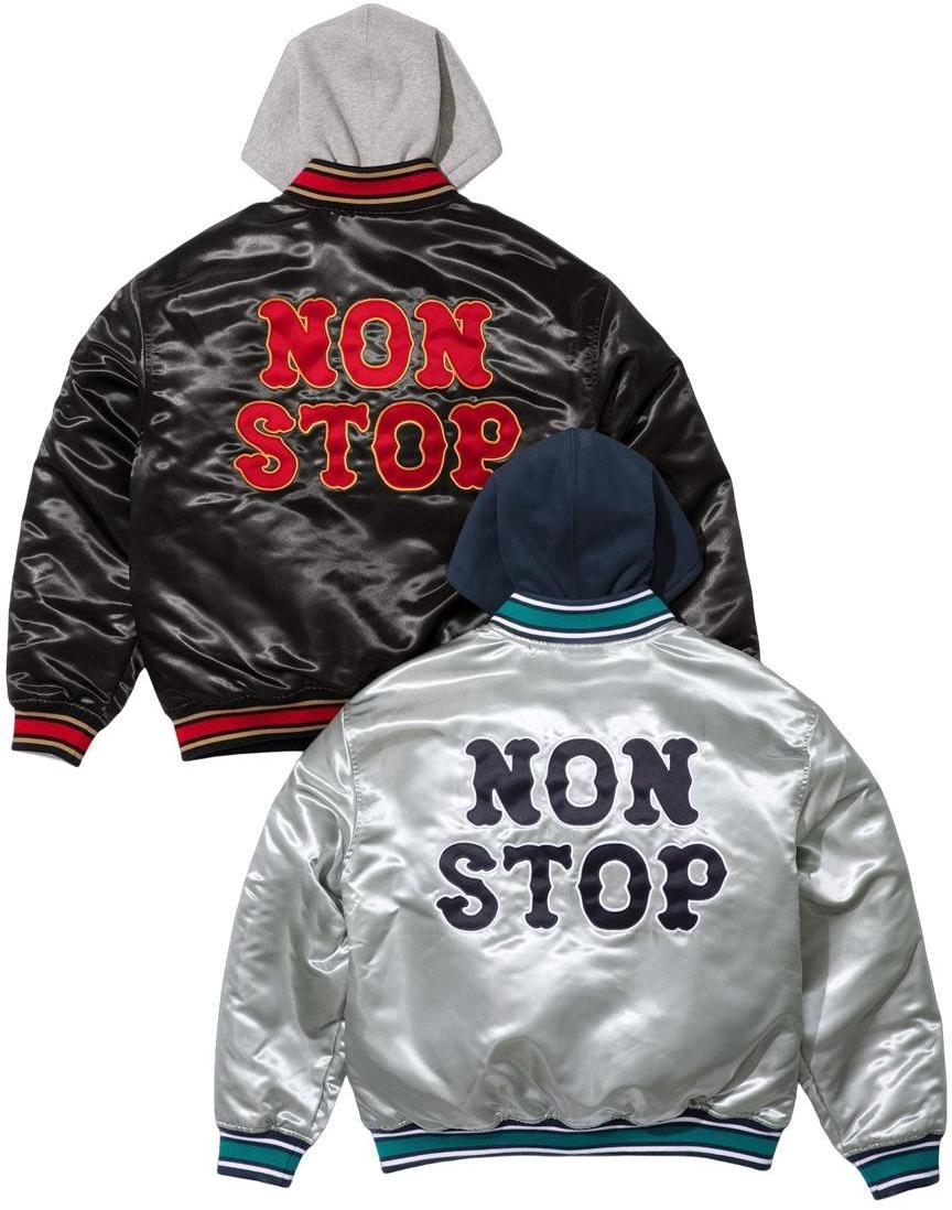 Supreme®/Homerun Satin Hooded Varsity Jacket view 8